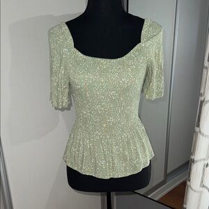 Floral Green Women's Top